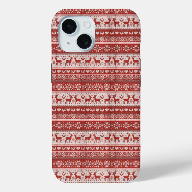 Coques Case-Mate iPhone Noël Tricot Rouge (Verso)