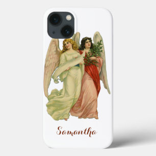 Coque Case-Mate iPhone Noël vintage, Ange découpé victorien antique