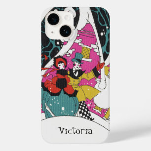 Coque Pour iPhone 14 Noël vintage, gens de la ville victorienne élégant