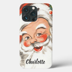Case-Mate iPhone Case Noël Vintage, Jolly Santa Claus avec Smile