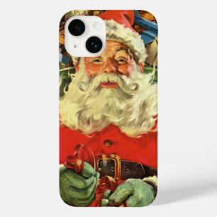 Coque Case-Mate iPhone Noël vintage, le Père Noël à Sleigh avec jouets