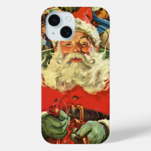 Coque Case-Mate iPhone Noël vintage, le Père Noël à Sleigh avec jouets