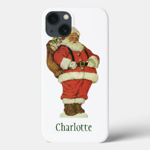 iPhone 13 Case Noël vintage, Père Noël victorien avec des jouets