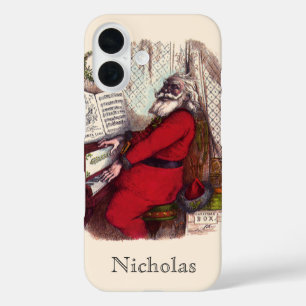 Coques iPhone 16 Noël Vintage, Thomas Nast Santa Claus Piano