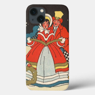 iPhone 13 Case Noël vintage, une famille chantant des chants de m