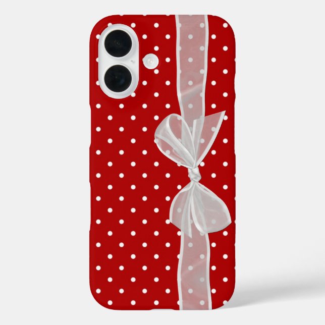 Coques Case-Mate iPhone Nœud blanc sur pois (Verso)