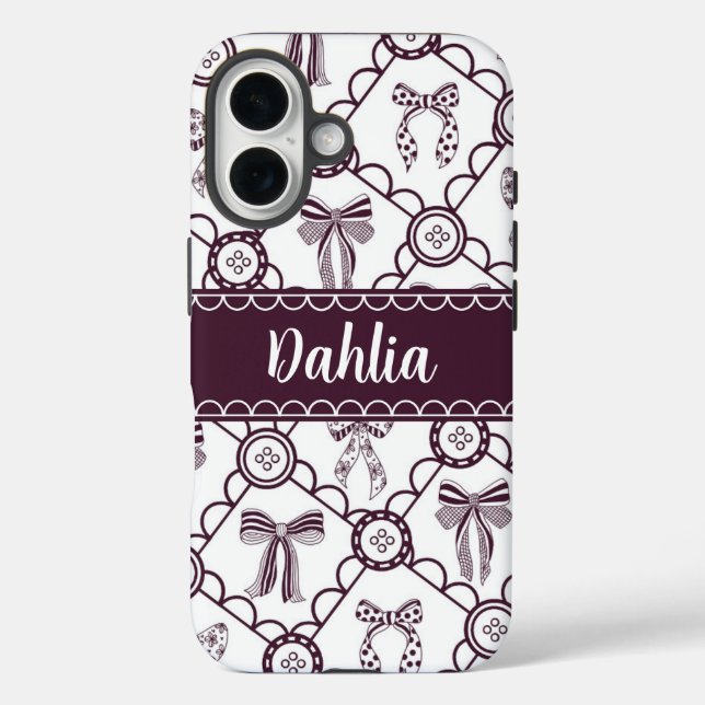 Coques Case-Mate iPhone Nœud bordeaux coquette (Verso)