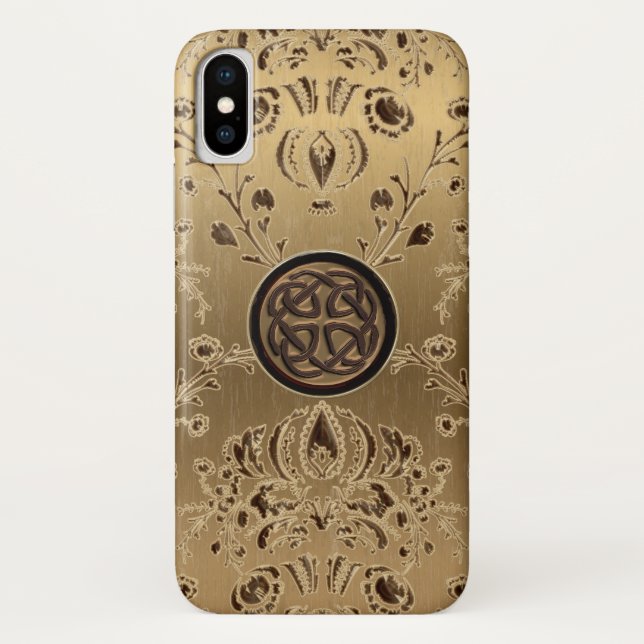 Coques Case-Mate iPhone Noeud celtique sur le cas de l'iPhone X de damassé (Dos)