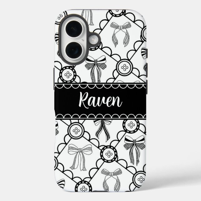 Coques Case-Mate iPhone Nœud Noir Coquette (Verso)