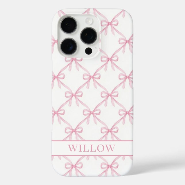 Coques Case-Mate iPhone Nœuds à l'aquarelle Coquette Rose (Verso)