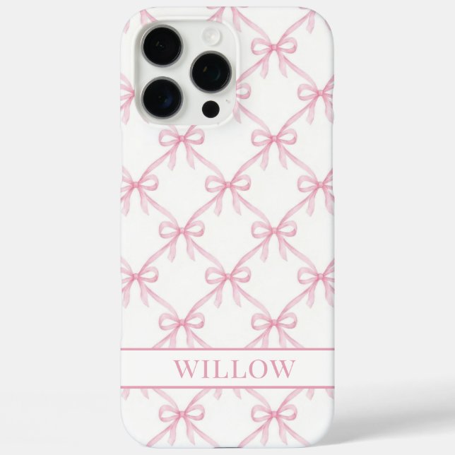 Coques Case-Mate iPhone Nœuds à l'aquarelle Coquette Rose (Verso)