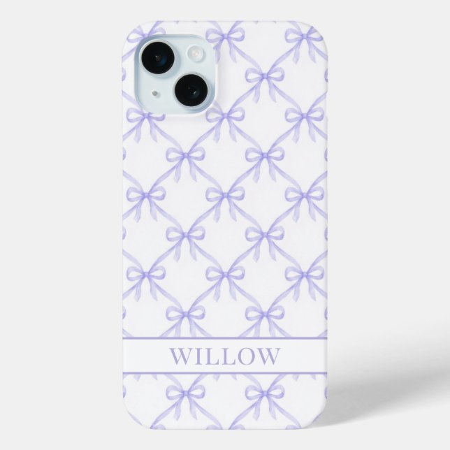 Coques Case-Mate iPhone Nœuds à l'aquarelle Coquette Violette (Verso)