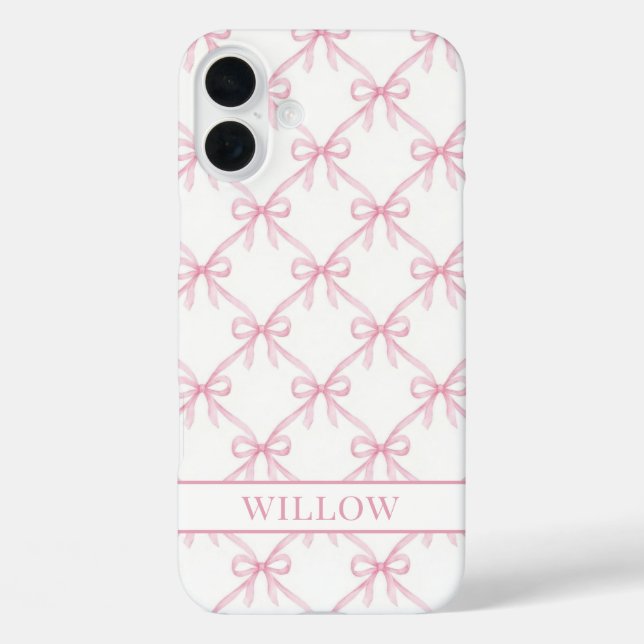Coques Case-Mate iPhone Nœuds à l'aquarelle rose Coquette (Verso)