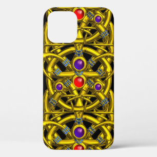 ETUI iPhone Case-Mate NOEUDS CELTIQUES ABSTRAITS EN OR AVEC DES GEMMES C
