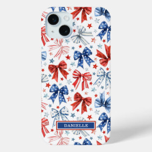Coque Case-Mate iPhone Nœuds Coquettes Patriotiques Monogrammés