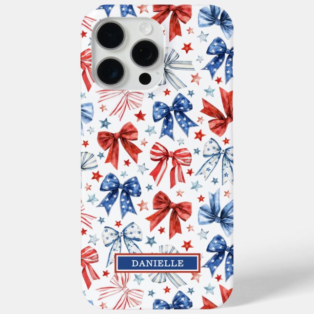Coques Case-Mate iPhone Nœuds Coquettes Patriotiques Monogrammés (Verso)