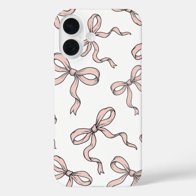 Coques Case-Mate iPhone Nœuds de ruban rose à la mode mignons contourné en (Verso)