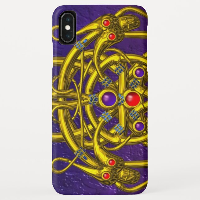 COQUES Case-Mate iPhone NOEUDS EN CELTIQUE D'OR AVEC DRAGONS DOUCES EN POU (Dos)