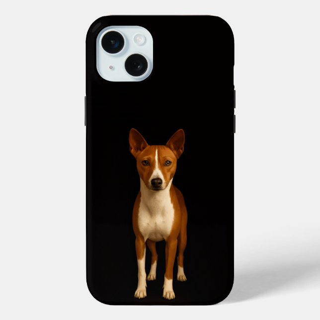 Coques Case-Mate iPhone Noir 4 Luxe, Chien Basenji Classe iPhone 15 Plus (Verso)