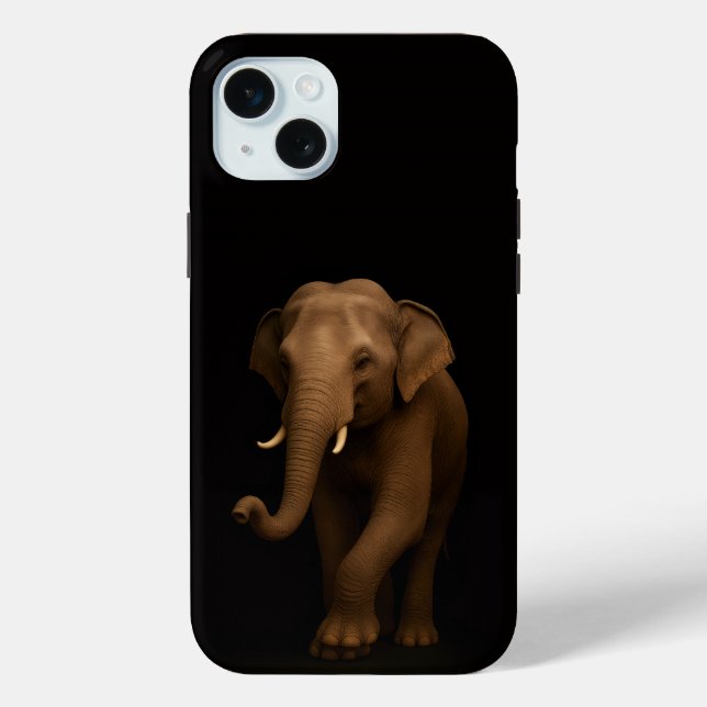 Coques Case-Mate iPhone Noir 4 Luxe, Éléphant d'Inde iPhone 15 Plus (Verso)