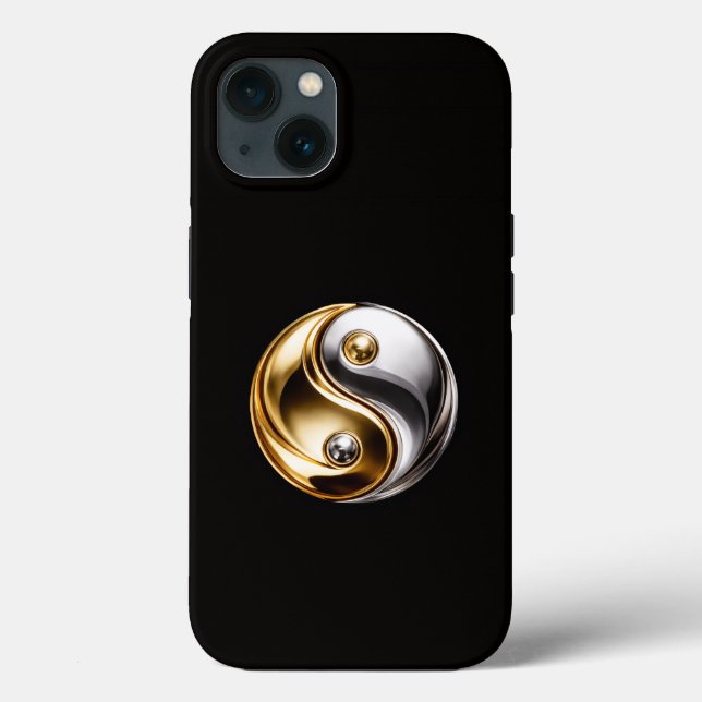 Coques Case-Mate iPhone Noir 4 Luxe iPhone 13, Harmonie Yin Yang (Verso)