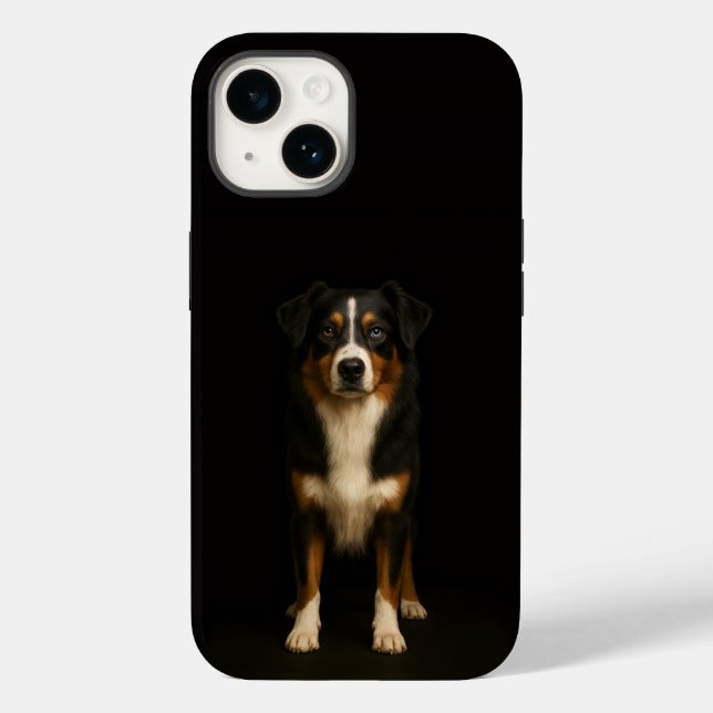 Coques Case-Mate iPhone Noir 4 Luxe iPhone 14 Mate, Aussie Shepherd (Verso)