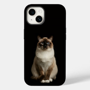 Coque Case-Mate iPhone Noir 4 Luxe iPhone 14 Mate, Chat Birman