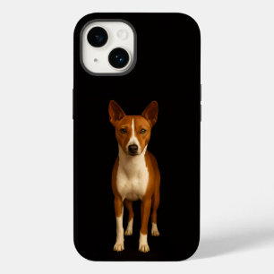 Coque Case-Mate iPhone Noir 4 Luxe iPhone 14 Mate, Chien Basenji Classeux
