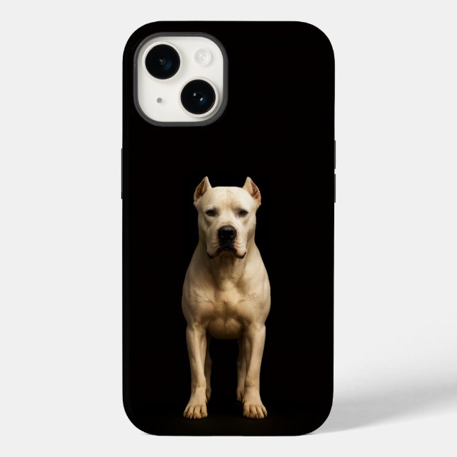 Coques Case-Mate iPhone Noir 4 Luxe iPhone 14 Mate, Dogo Argentino Audacie (Verso)