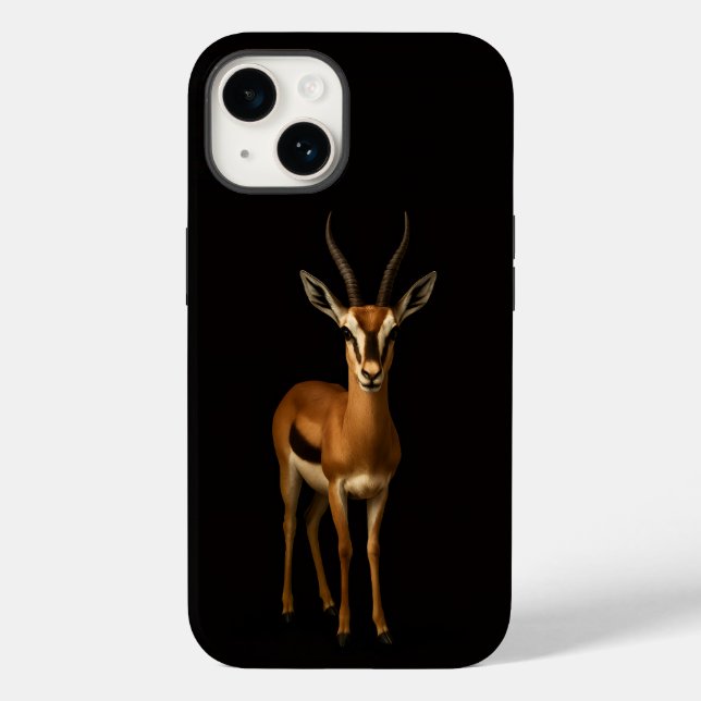Coques Case-Mate iPhone Noir 4 Luxe iPhone 14 Mate, Gazella Élégante (Verso)