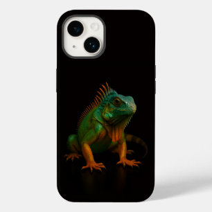 Coque Case-Mate iPhone Noir 4 Luxe iPhone 14 Mate, Iguane Vert