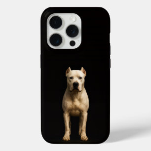 Coque Case-Mate iPhone Noir 4 Luxe iPhone 15 Pro, Dogo Argentino Audacieu