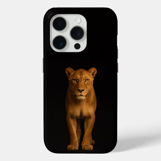 Coques Case-Mate iPhone Noir 4 Luxe iPhone 15 Pro Mate, Noble Lioness (Verso)