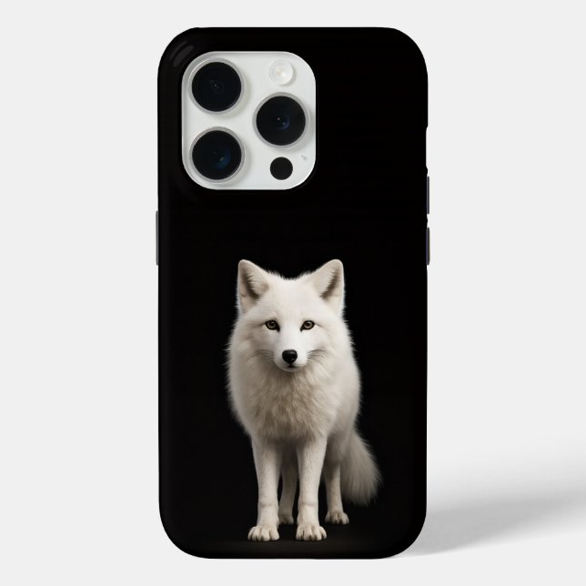 Coques Case-Mate iPhone Noir 4 Luxe iPhone 15 Pro Mate Renard Arctique Ivo (Verso)