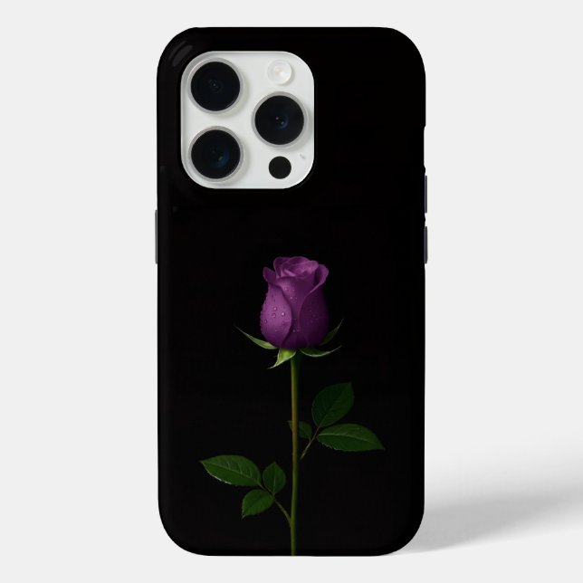 Coques Case-Mate iPhone Noir 4 Luxe iPhone 15 Pro Mate Rose Violet Royal (Verso)