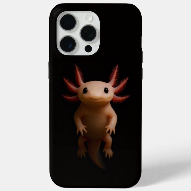 Coques Case-Mate iPhone Noir 4 Luxe iPhone 15 Pro Max, Axolotl Mexicain (Verso)