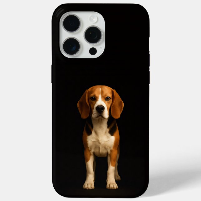 Coques Case-Mate iPhone Noir 4 Luxe iPhone 15 Pro Max, Beagle Gentil (Verso)