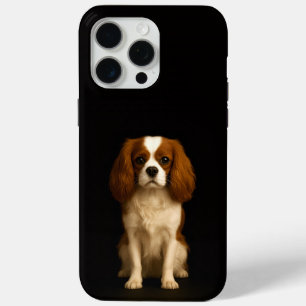 Coque Case-Mate iPhone Noir 4 Luxe iPhone 15 Pro Max, Cavalier Spaniel