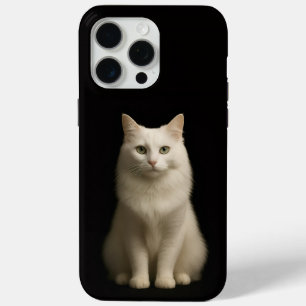 Coque Case-Mate iPhone Noir 4 Luxe iPhone 15 Pro Max, Chat Turc d'Angora