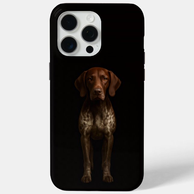 Coques Case-Mate iPhone Noir 4 Luxe iPhone 15 Pro Max, chien Braque allema (Verso)