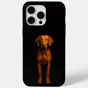 Coque Case-Mate iPhone Noir 4 Luxe iPhone 15 Pro Max, Chien Vizsla Agile