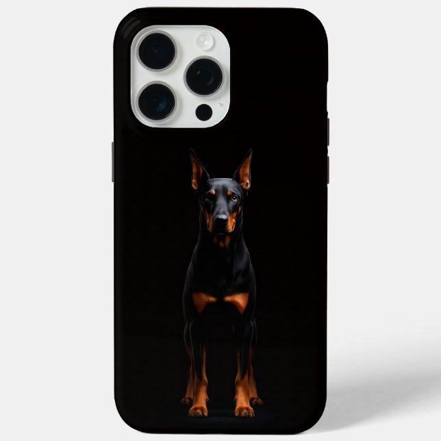 Coques Case-Mate iPhone Noir 4 Luxe iPhone 15 Pro Max, Doberman Gardien (Verso)