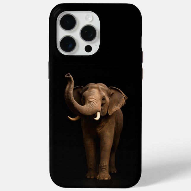 Coques Case-Mate iPhone Noir 4 Luxe iPhone 15 Pro Max, Éléphant Puissant (Verso)