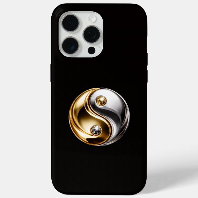 Coques Case-Mate iPhone Noir 4 Luxe iPhone 15 Pro Max, Harmonie Yin Yang (Verso)