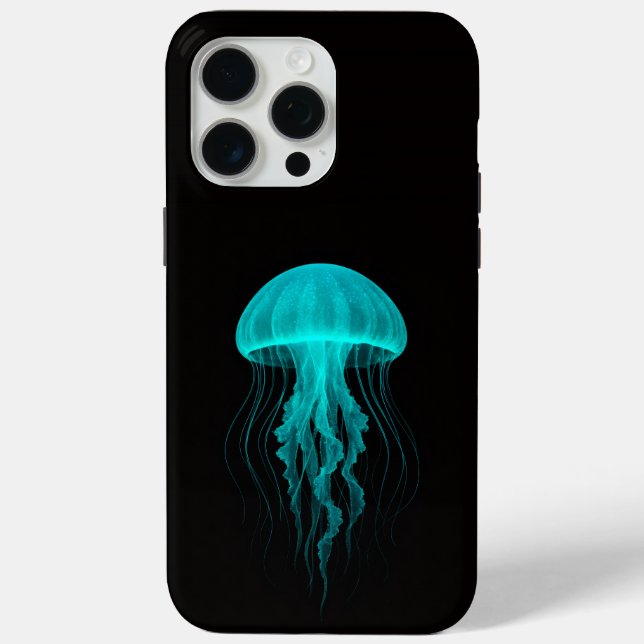 Coques Case-Mate iPhone Noir 4 Luxe iPhone 15 Pro Max, Méduse Verte (Verso)