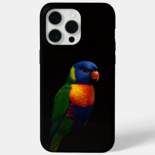 Coque Case-Mate iPhone Noir 4 Luxe iPhone 15 Pro Max, Perroquet Loriquet