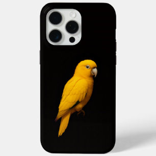 Coque Case-Mate iPhone Noir 4 Luxe iPhone 15 Pro Max, Perruche dorée