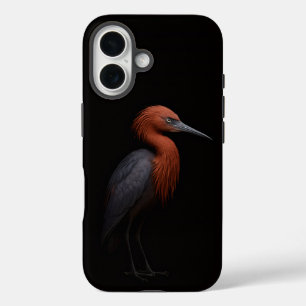 Coque Pour iPhone 16 Noir 4 Luxe iPhone 16 Mate, Aigrette Roussâtre