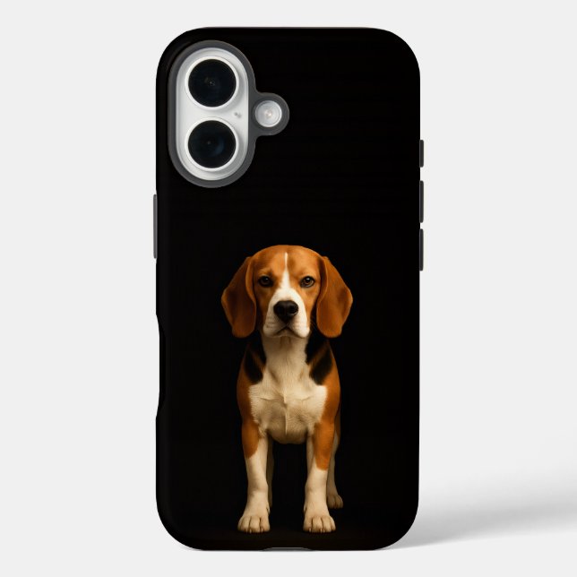 Coques Case-Mate iPhone Noir 4 Luxe iPhone 16 Mate, Beagle Gentil (Verso)