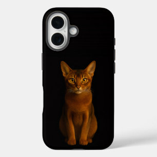 Coque Pour iPhone 16 Noir 4 Luxe iPhone 16 Mate, Beauté Abyssinienne